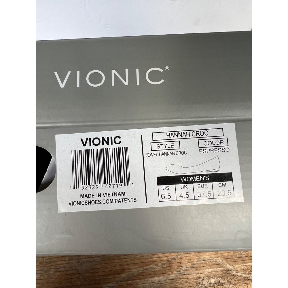 Vionic Brown Croc Embossed Hannah Leather Ballet Flat Brand New 6.5 - Picture 9 of 9